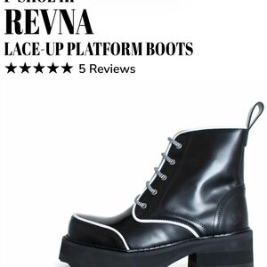 Black Lace-Up Platform Boots